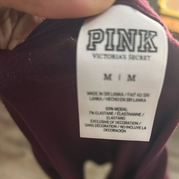 Pink VS Women's V-Neck Maroon Top - Picture 3 of 3